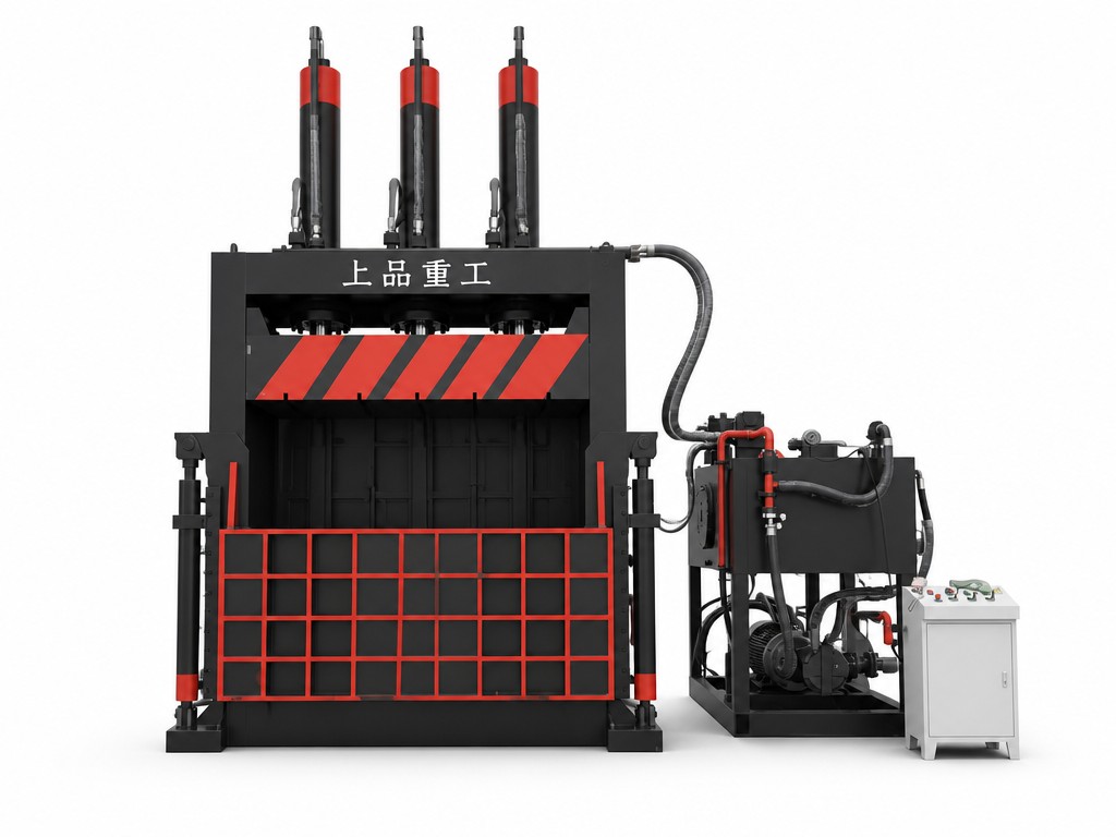 Compact Vertical Baler for Material Bundling