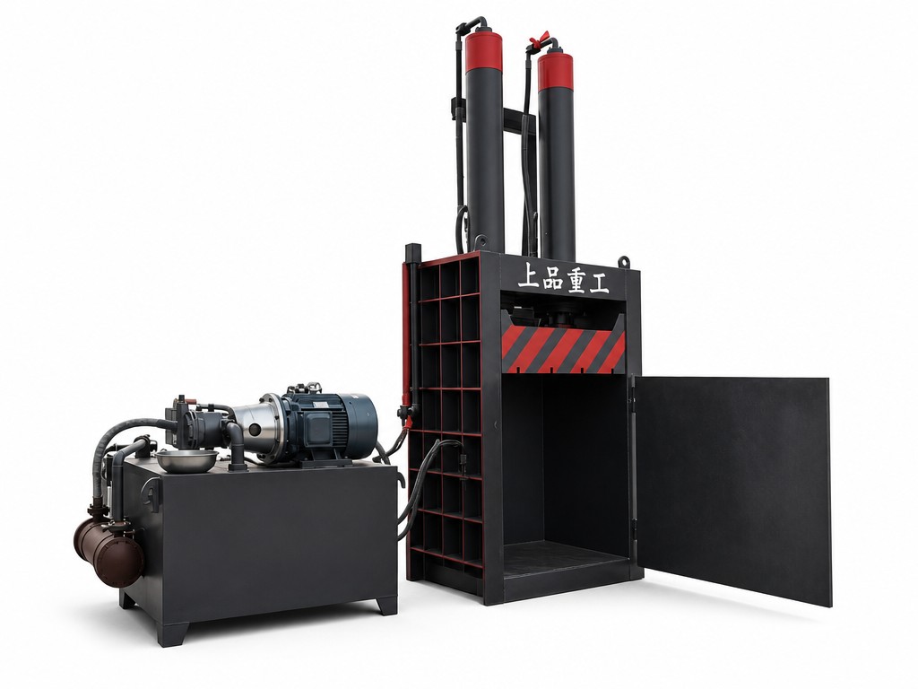 Compact Vertical Baler for Material Bundling